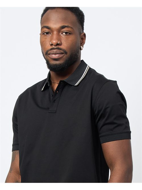 Armani Exchange men's polo shirt with striped collar ARMANI EXCHANGE | XM000466-AF10337UC001